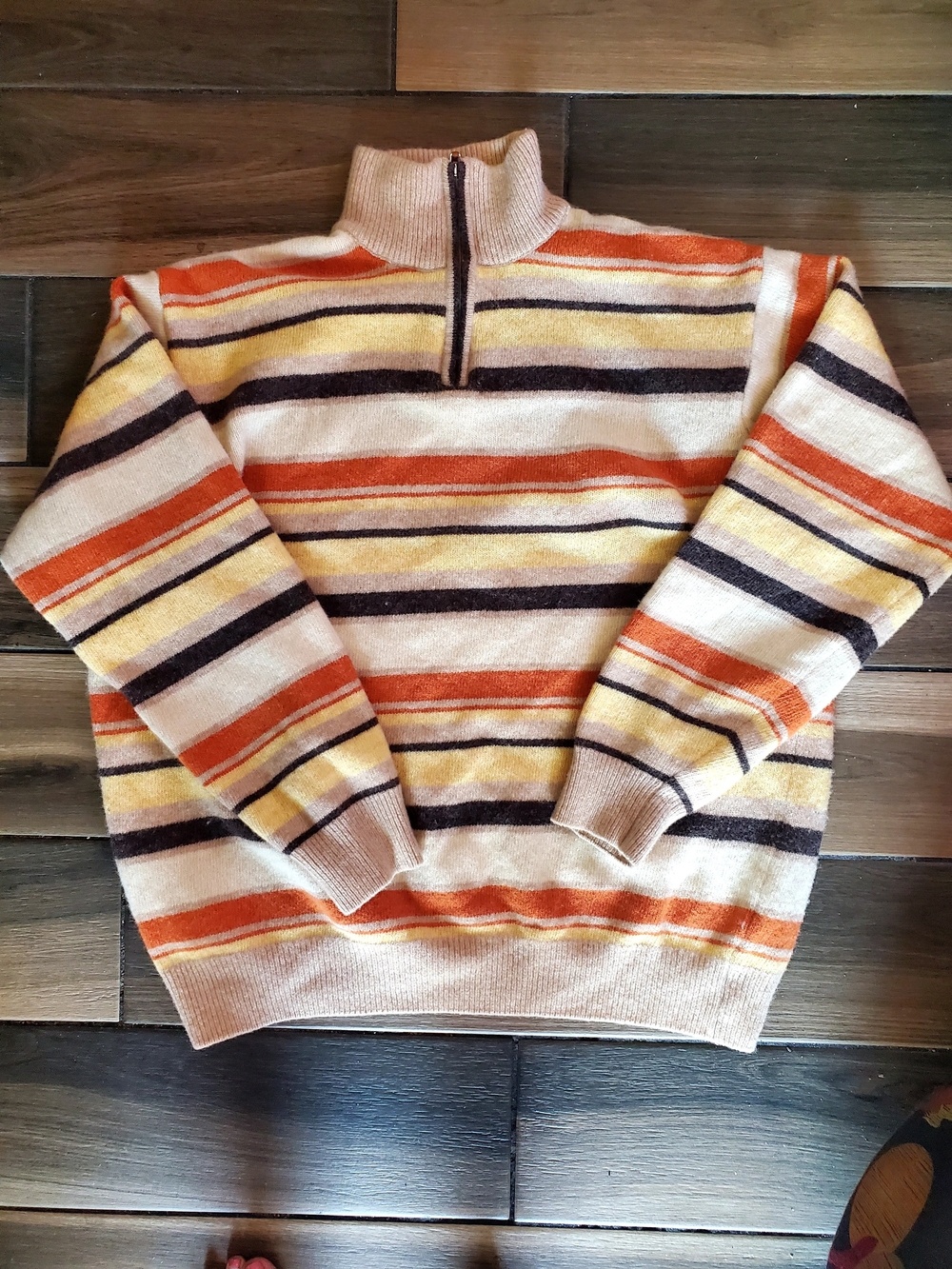 Men's Toscano Italian Wool Blend Retro Earthy Mock 1/4 Zip Sweater XXL